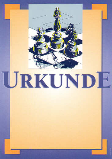 Schach Urkunde in lila-orange