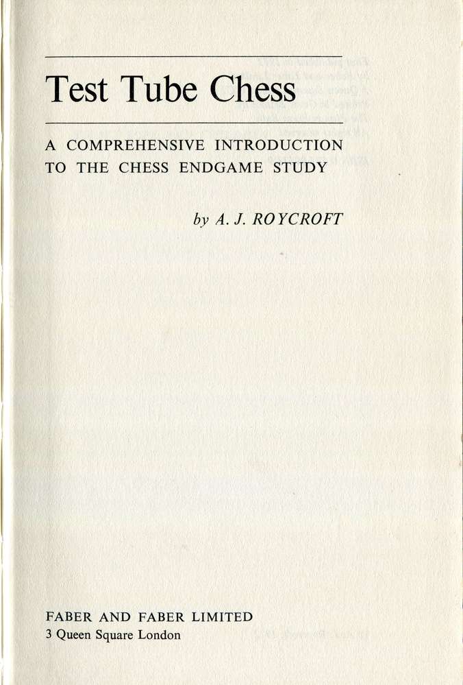 Roycroft Test Tube Chess (Antiquariat)