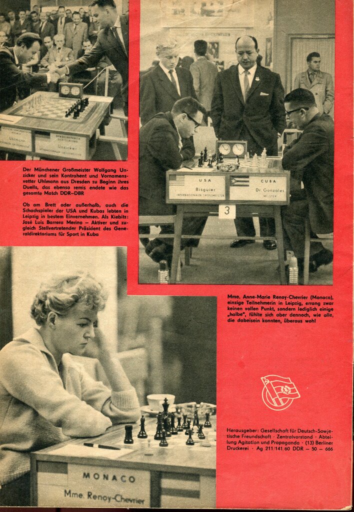 Machatscheck 14. Schacholxmpiade Leipzig 1960 (Antiquariat)