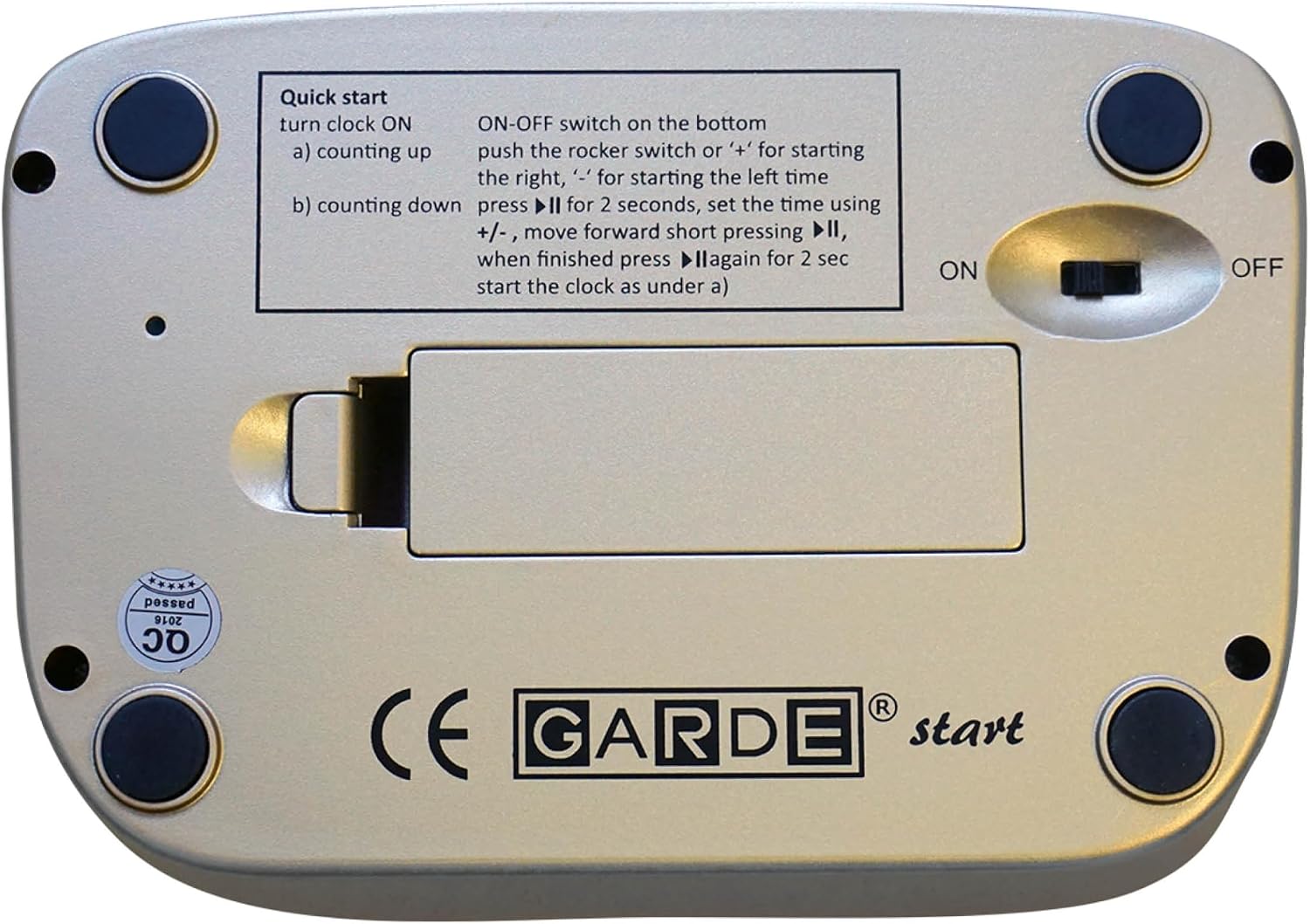 Schachuhr GARDE start – digitale Schachuhr mit Inkrement